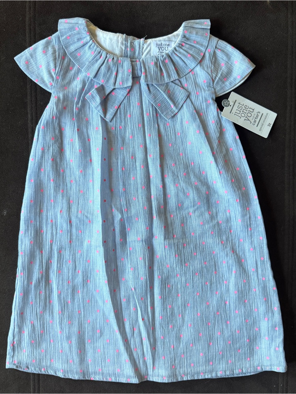 Carter's Blue with Pink Polka Dot Shift Dress